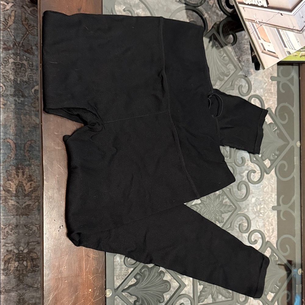 Fabletics Black ribbed seamless leggings